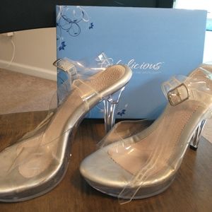 Clear bodybuilding heels size 8